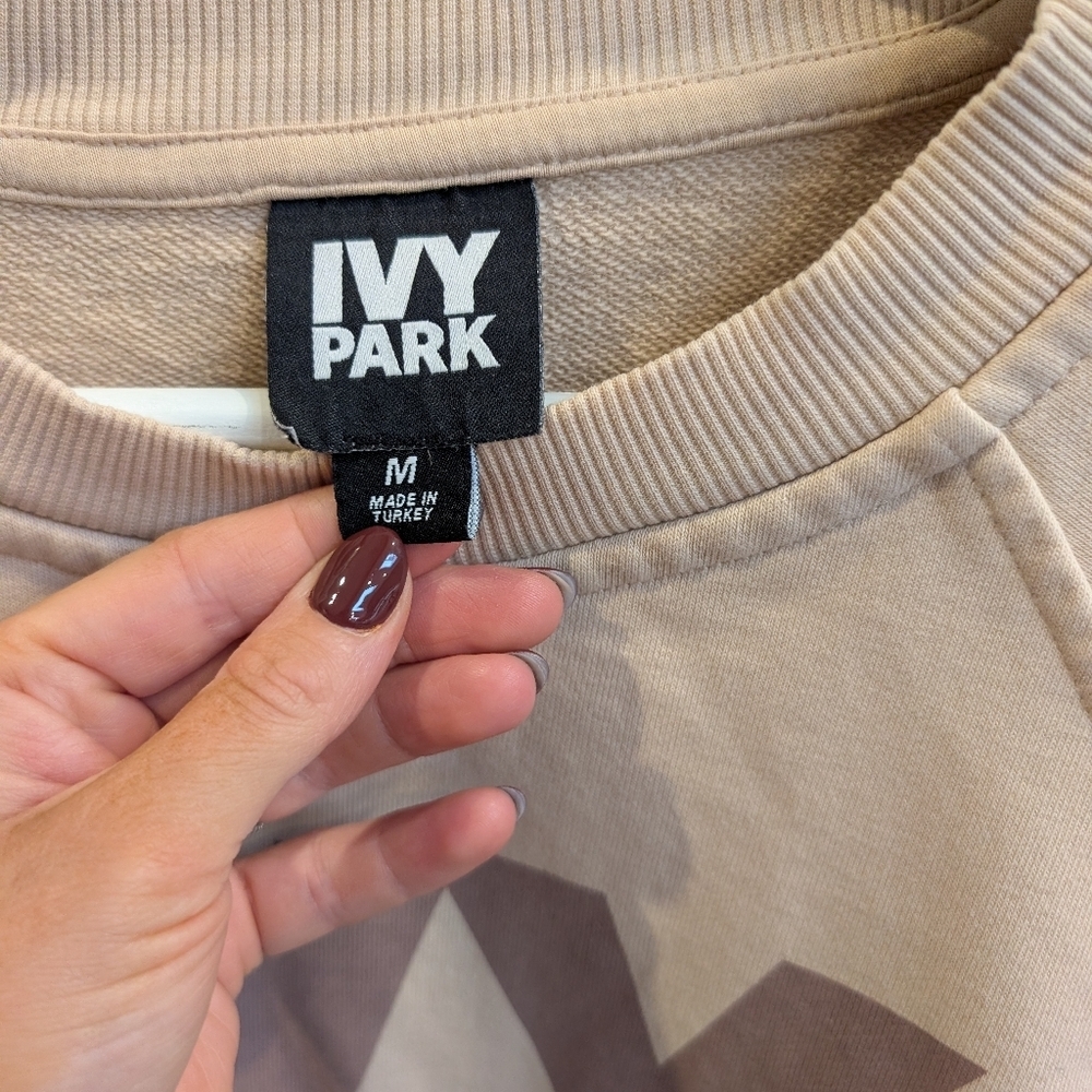 Ivy Park (Beyonce) Beige Cropped Sweatshirt - Picture 7 of 8